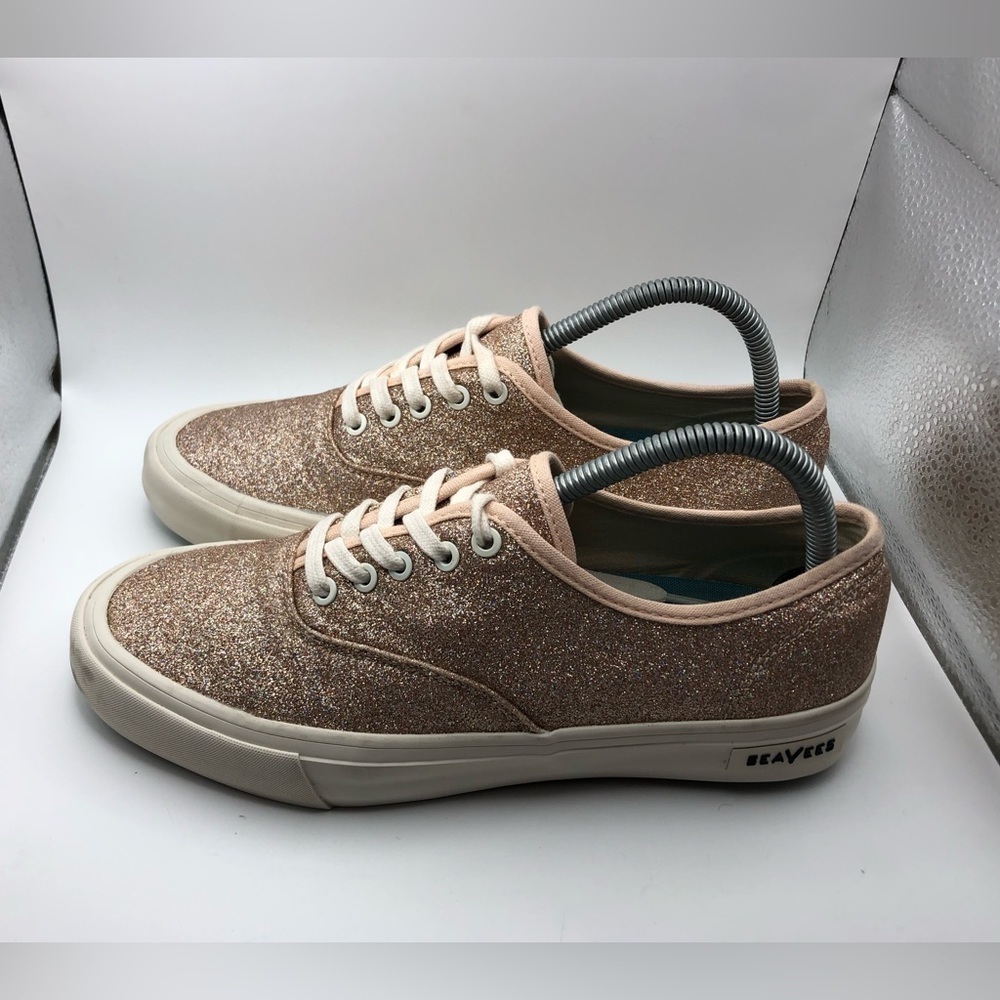 Seavees by J Crew pink glitter sneakers size 8.5
